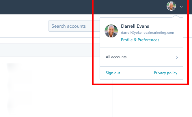 profile and preferences