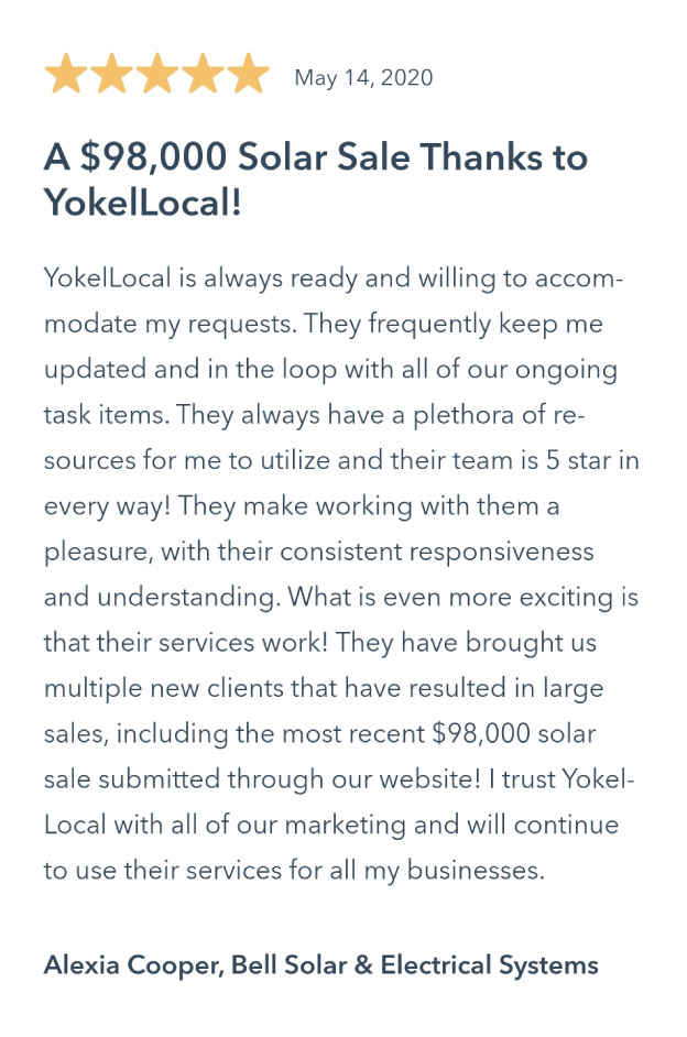 Testimonial - Bell Solar & Electrical Systems